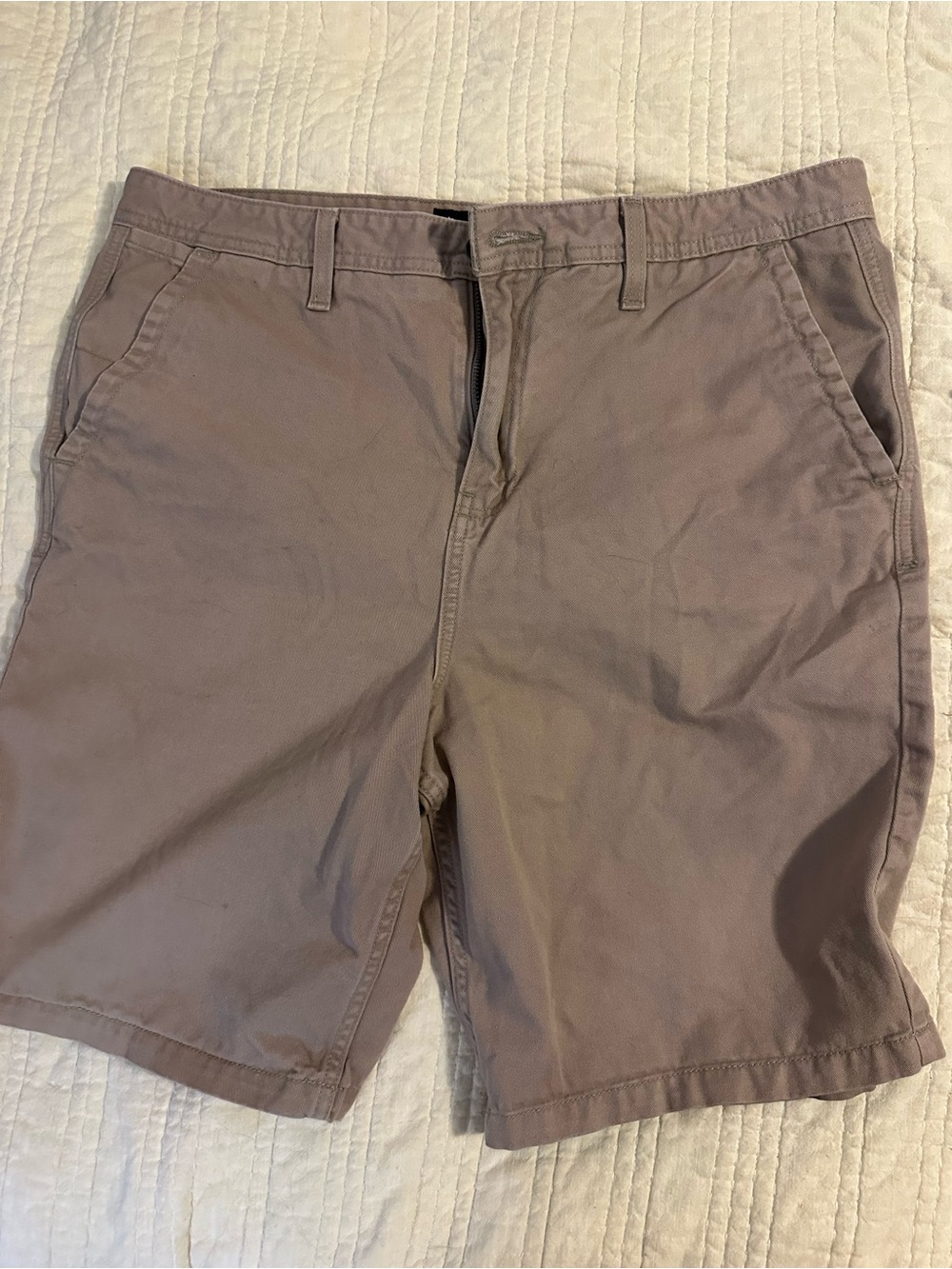 Empyre Men's Flat-Front Chino Shorts in Taupe size 34